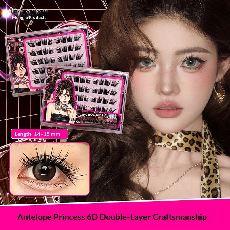 Self-Adhesive Cluster Lashes – Fox Eye Wispy Volume No Glue False Eyelash Clusters SWANS 1 C