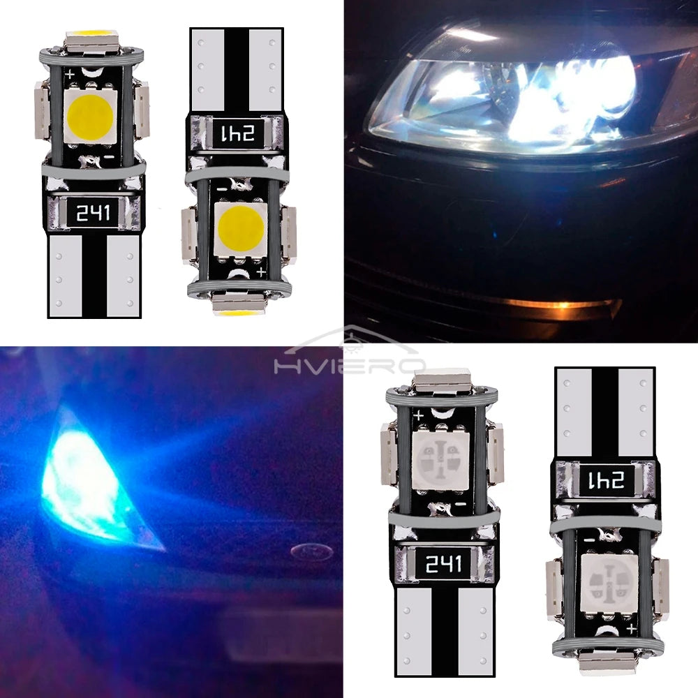 T10 W5W 5SMD LED Car Bulbs 12V | 20/50/100 Pack Error-Free LED Car Bulbs SWANS