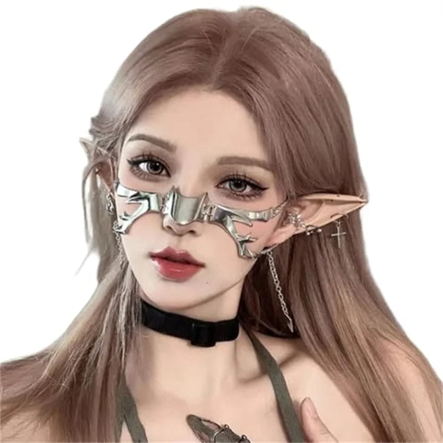 Cyberpunk Metal Alloy Half Face Mask – Cosplay & Streetwear Cosplay Face Mask SWANS