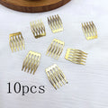 10-Pack 5-Tooth Metal Hair Comb Claws – DIY Jewelry Findings Hair Comb Findings SWANS 10 PCS 02