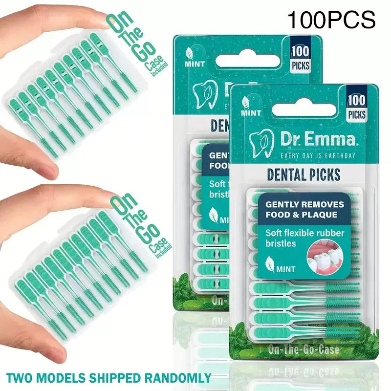 100-Pack Interdental Brush & Dental Floss Teeth Cleaning Kit Dental Floss Picks SWANS interdental brush