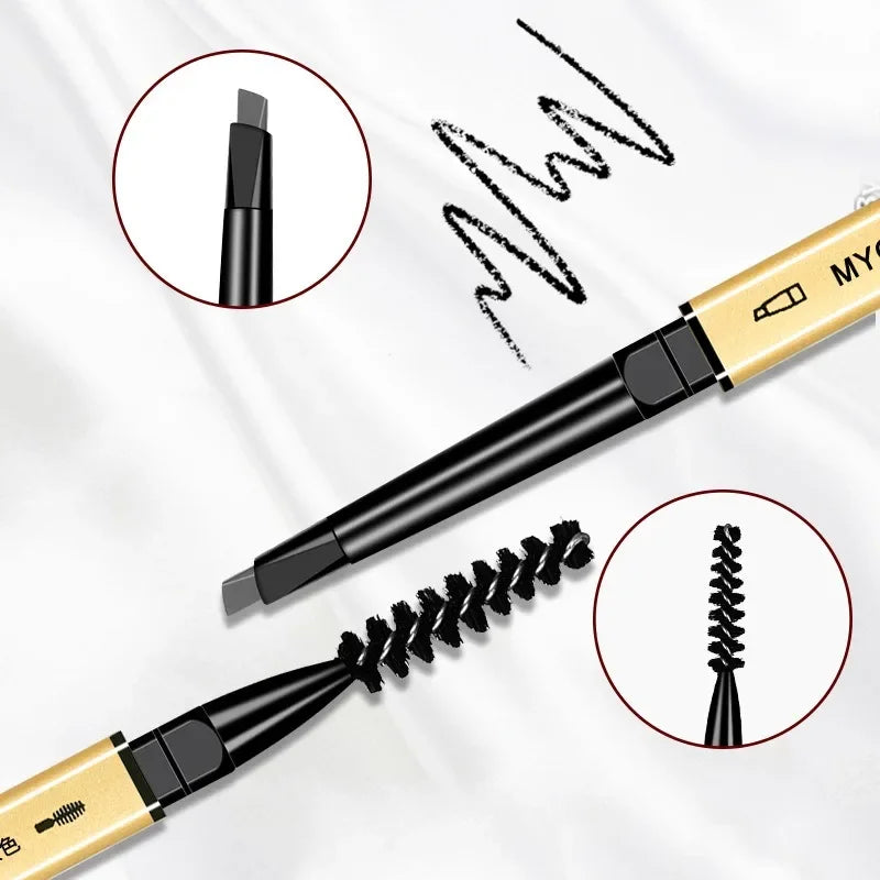 Double-End Ultra-Fine Triangle Eyebrow Pencil & Brow Brush Eyebrow Pencil SWANS
