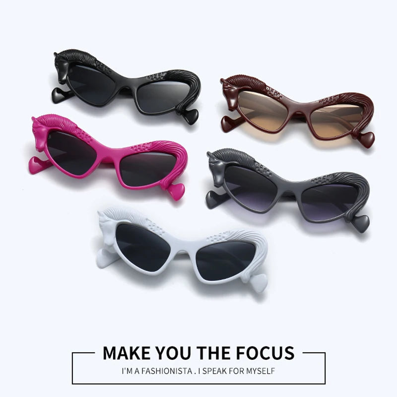 TOYEARN Cat Eye Sunglasses Vintage Punk UV400 Shades Unisex Fashion Sunglasses SWANS