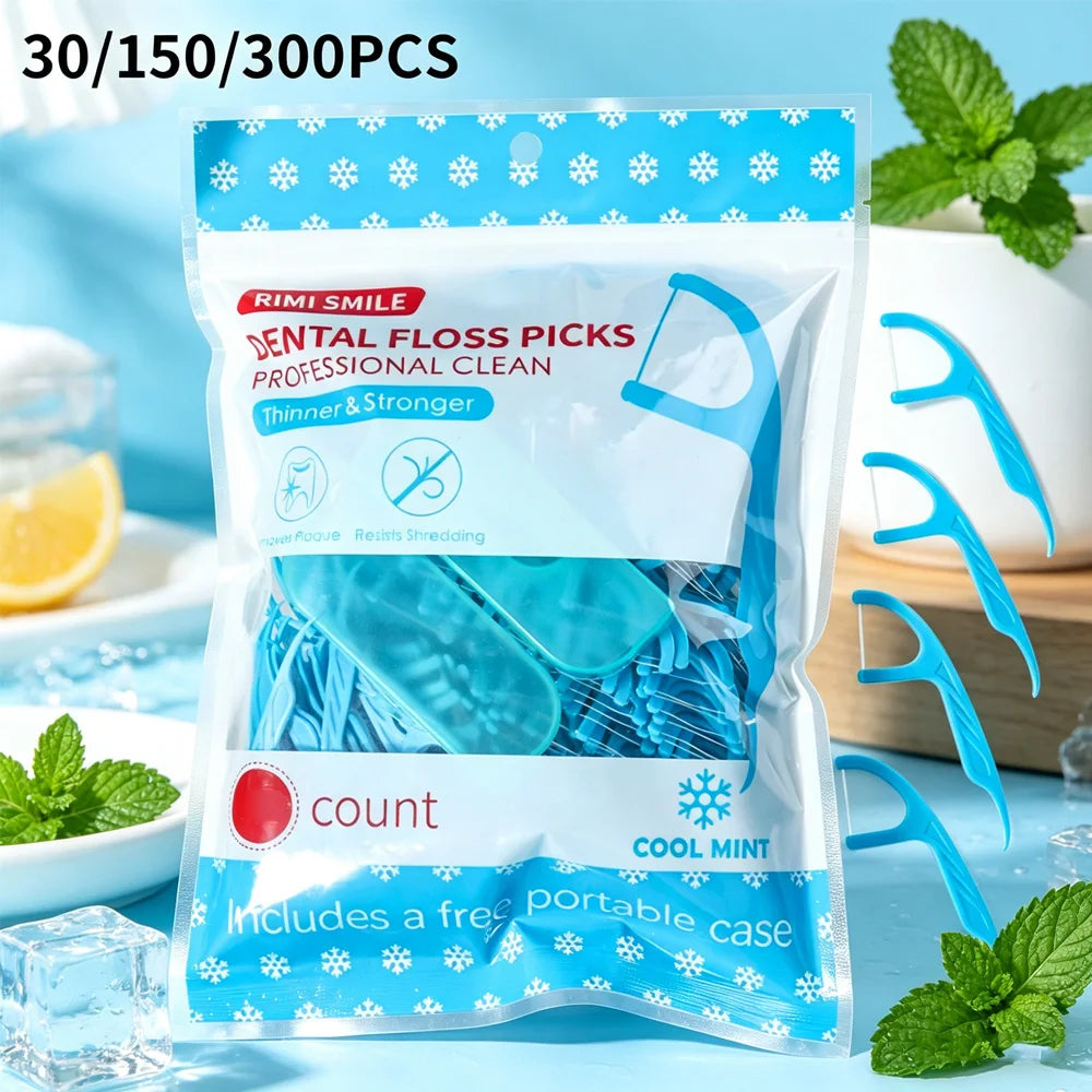 SWANS Mint Dental Floss Picks Wide Mouth 30/150/300 Pack Dental Floss Picks SWANS