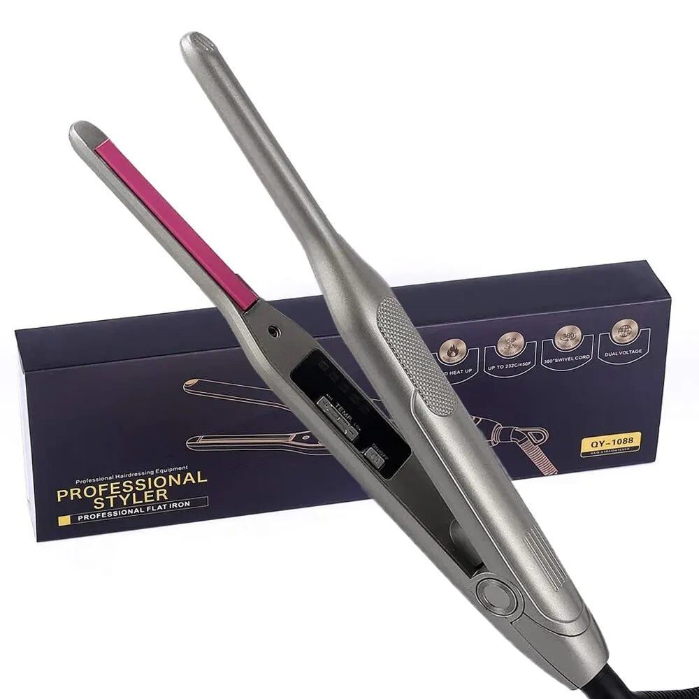 YIBER Mini Pencil Flat Iron – Travel Hair Straightener & Curler Mini Hair Straightener SWANS Red US