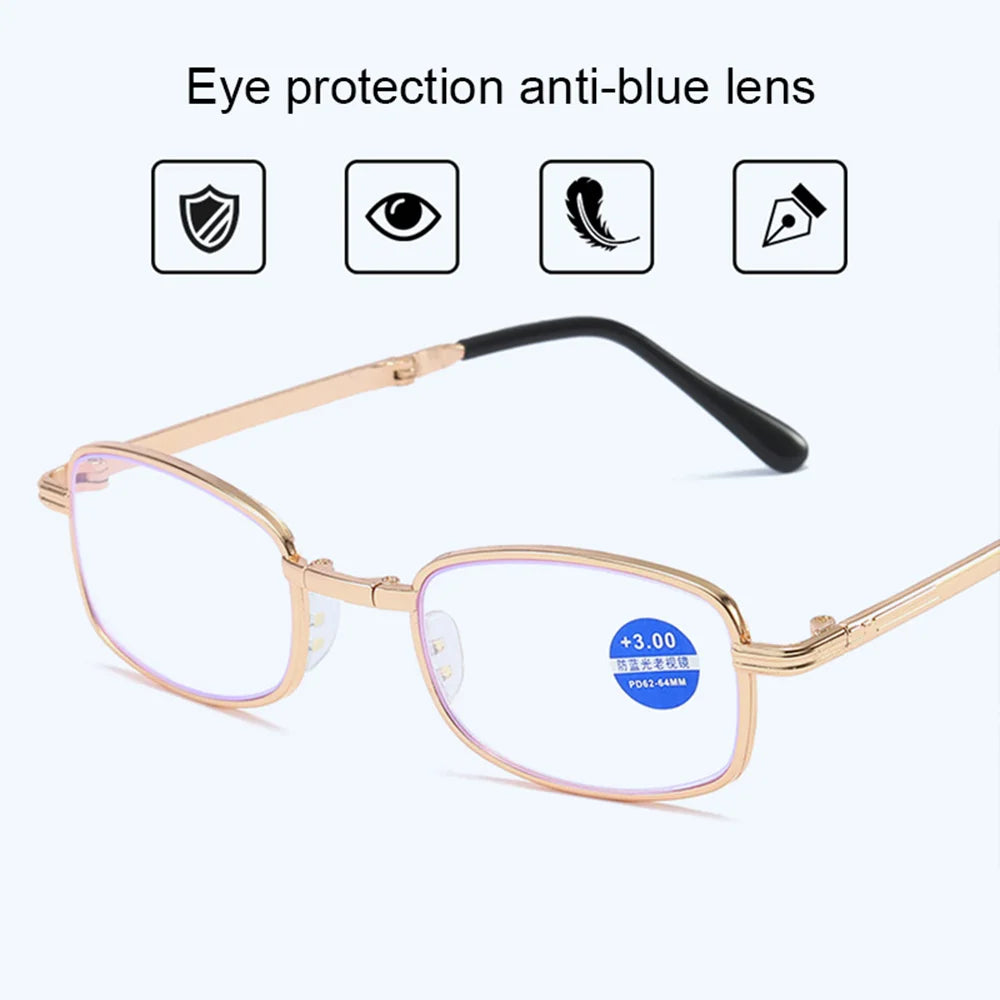 KLASSNUM Folding Blue Light Reading Glasses with Case Reading Glasses SWANS