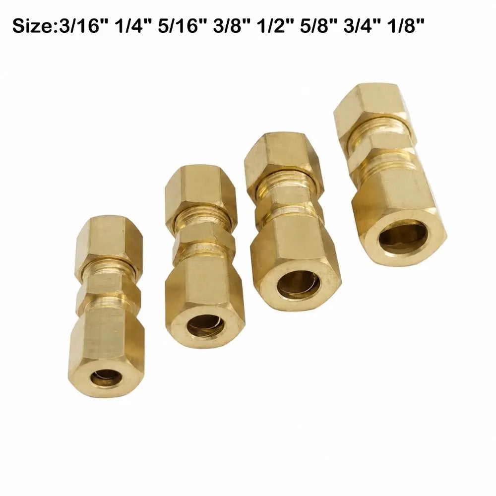 Brass Compression Straight Fitting – Multiple Sizes Tube Connector Compression Tube Fitting SWANS