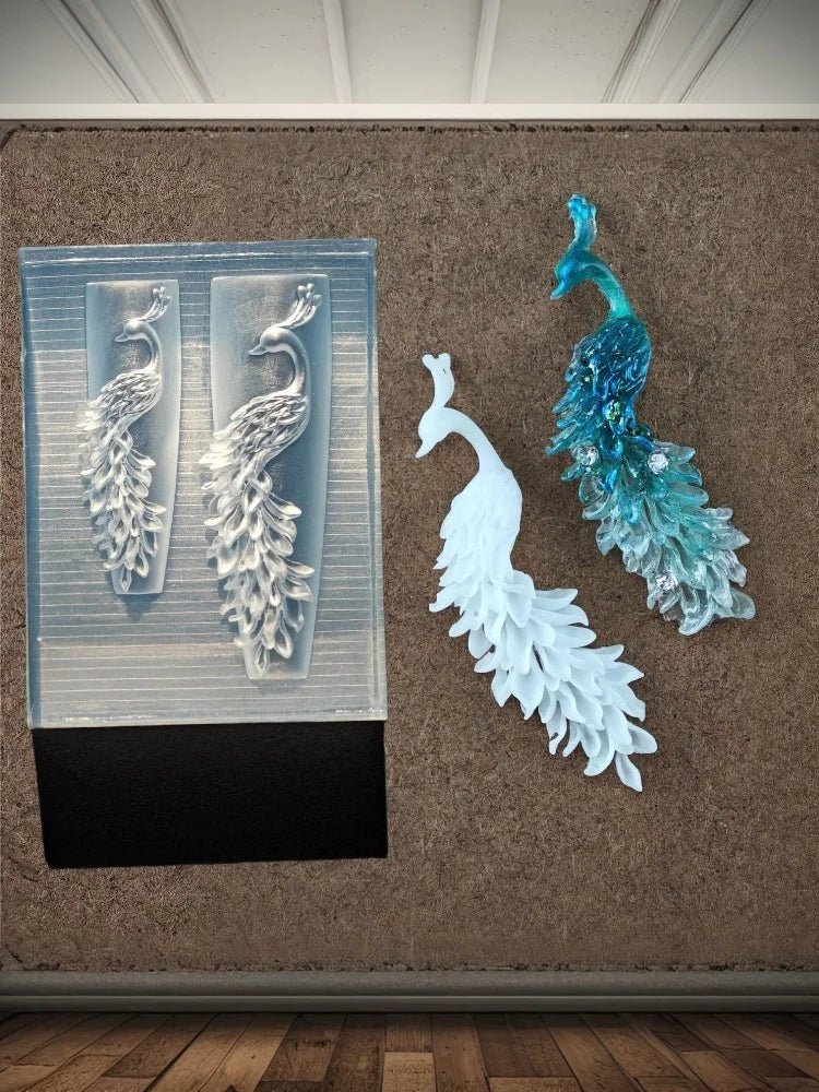3D Peacock Silicone Nail Mold – DIY Nail Art & Resin Crafts Nail Art Mold SWANS