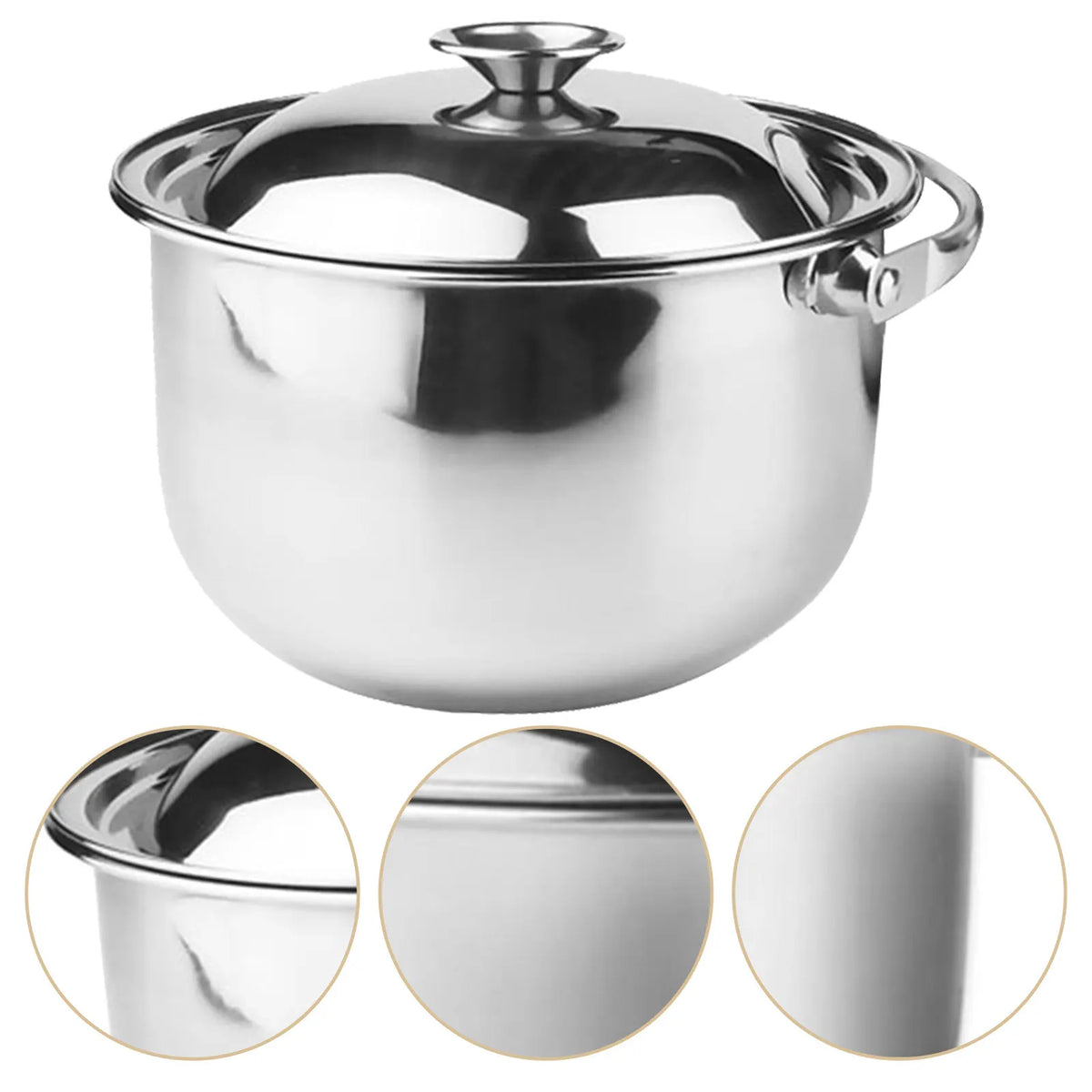 ROSENICE Stainless Steel Stockpot with Lid – 1.6L Soup Pot Stainless Steel Stockpot SWANS