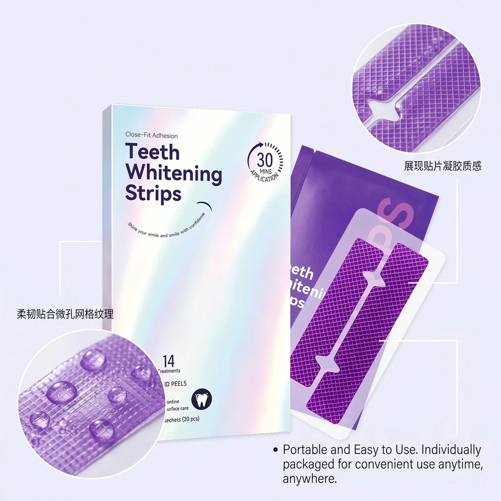 PAP+ Teeth Whitening Strips 28 Pcs | Sensitive Gums Safe Teeth Whitening Strips SWANS