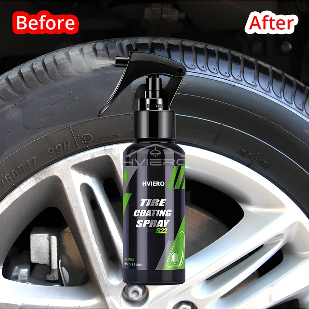 HVIERO S22 Tire Shine Coating Spray – Hydrophobic Sealant Wax Tire Shine Spray SWANS