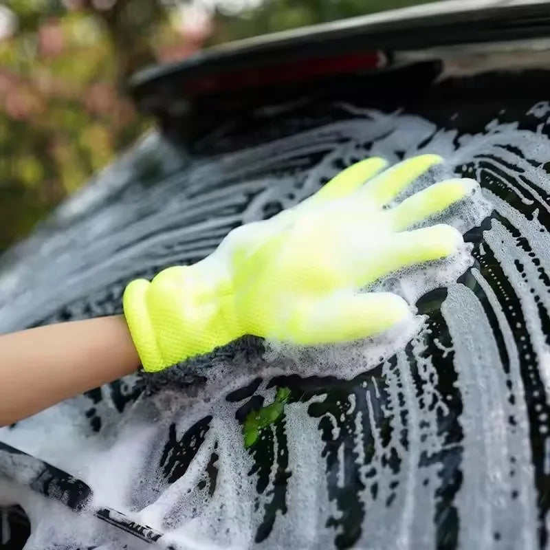 Microfiber Car Wash Gloves Scratch-Free 5-Finger Mitt – 1/2Pcs Car Wash Mitt SWANS