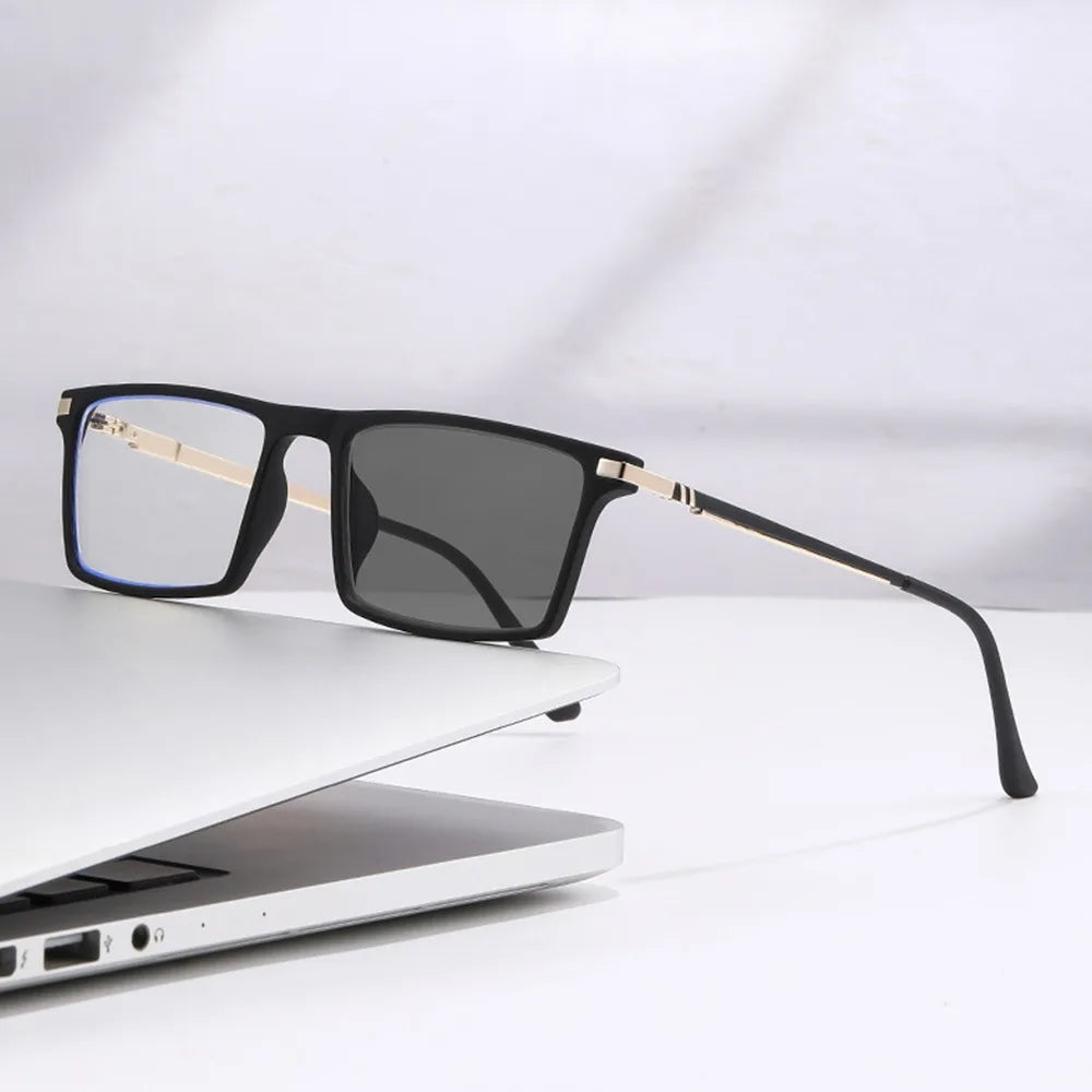 Photochromic Blue Light Blocking Progressive Reading Glasses Reading Glasses SWANS Black Strength 100