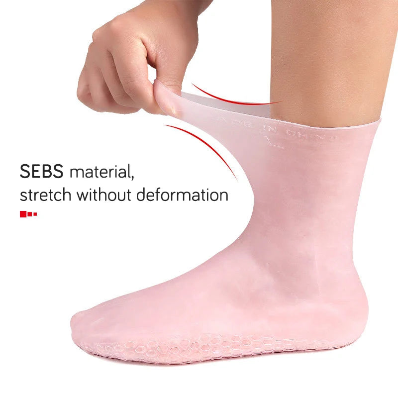 Silicone Moisturizing Gel Heel Socks – Foot Care Spa Protectors Gel Heel Socks SWANS