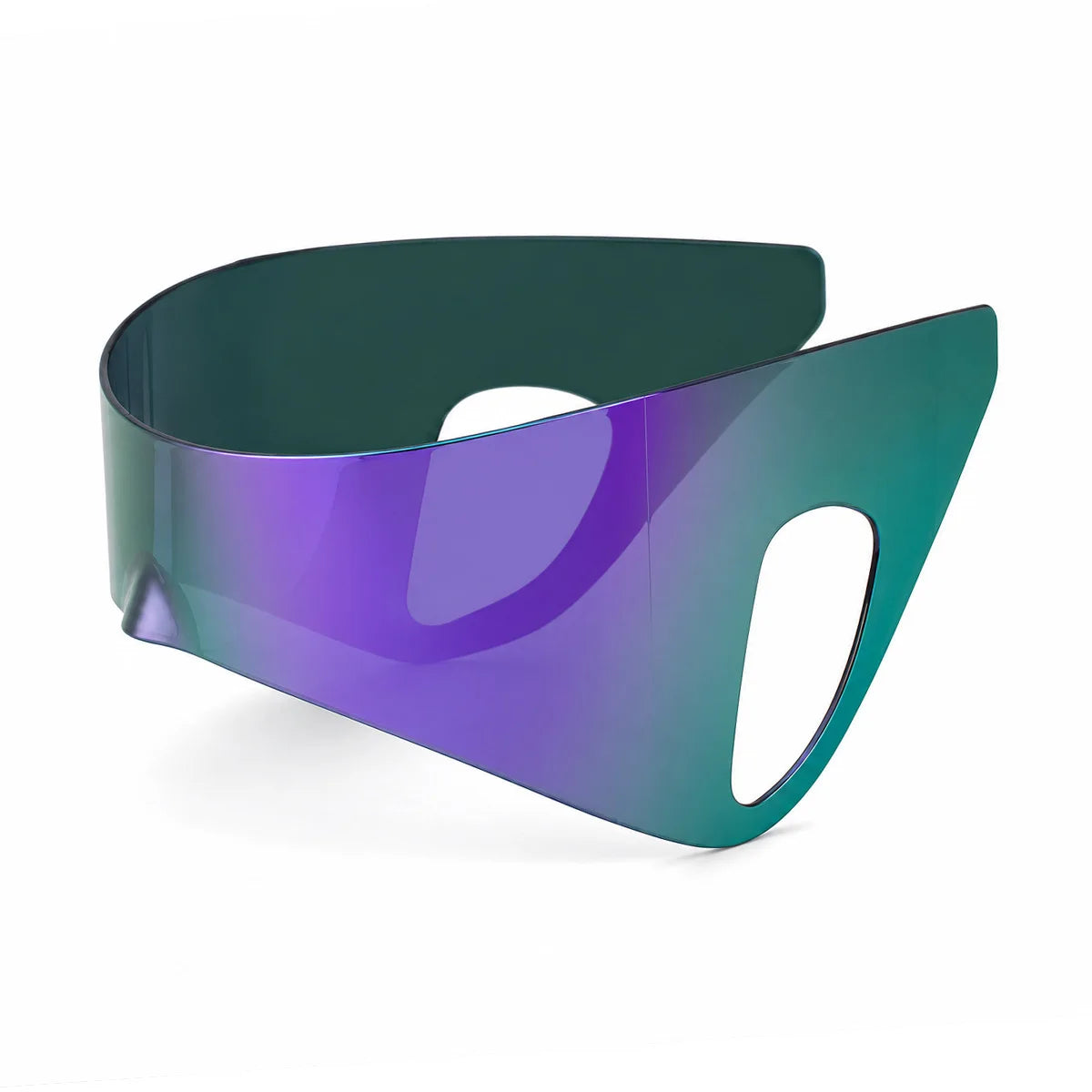 Y2K Oversized Rimless Cyberpunk Sunglasses – Unisex Goggle Cyberpunk Sunglasses SWANS Mirror Purple As the picture
