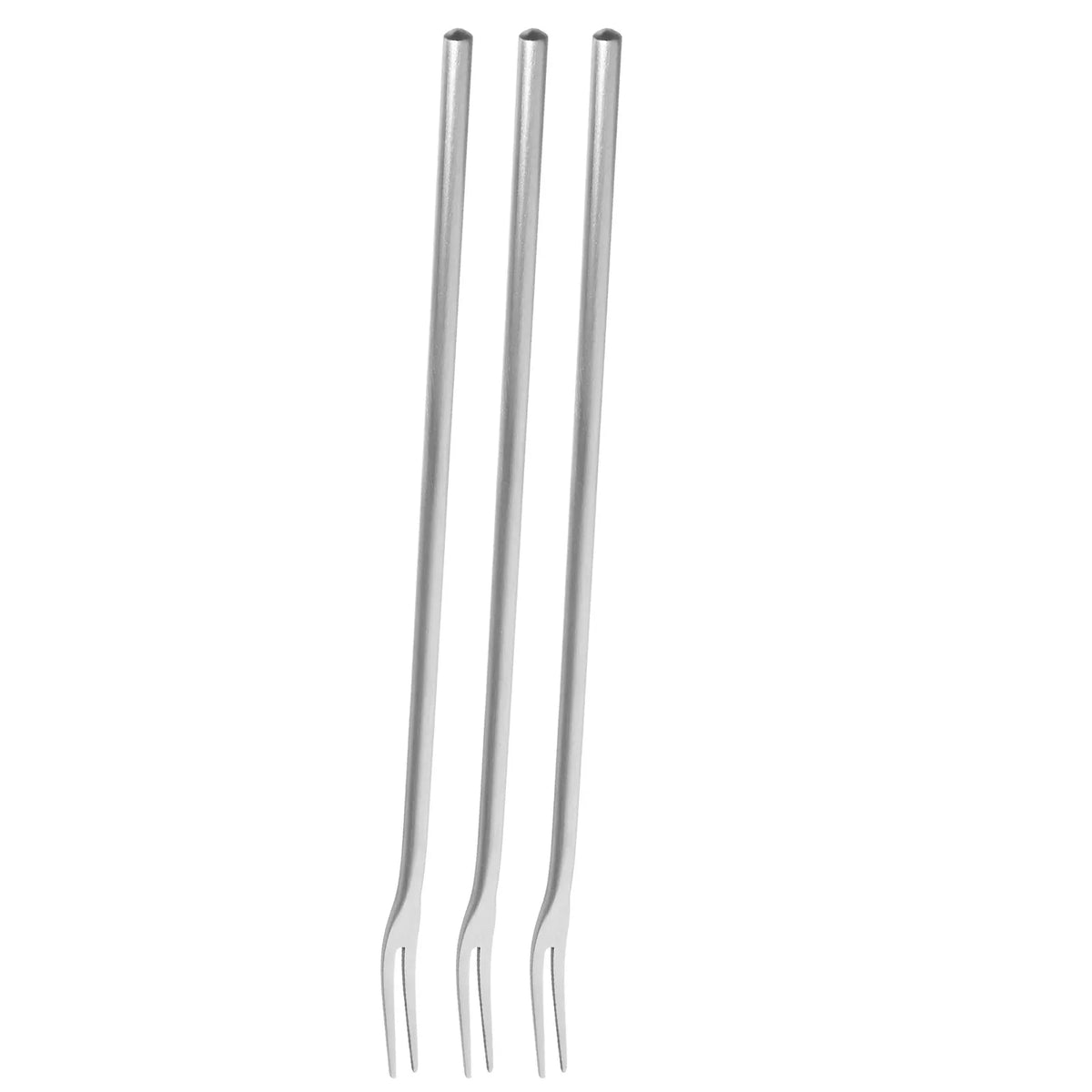 WINOMO 3-Pc Long Handle Stainless Steel Fruit Dessert Forks Dessert Serving Forks SWANS