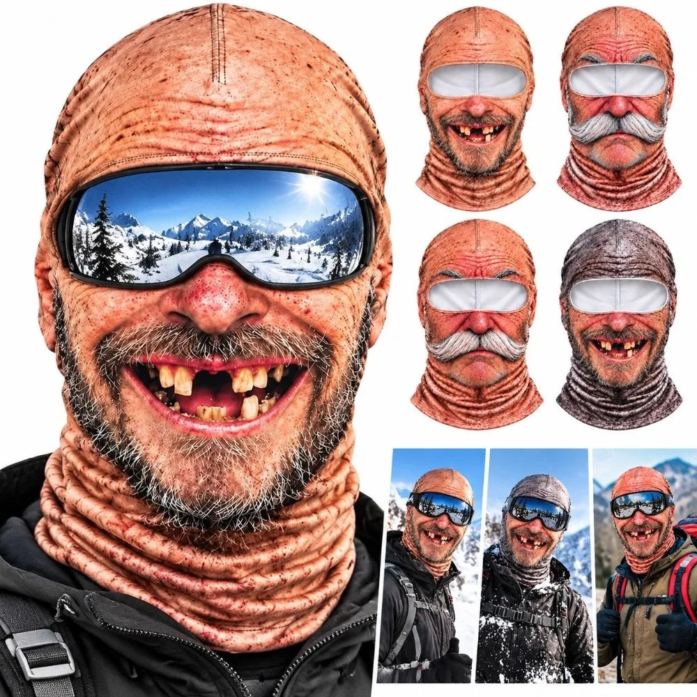 3D Old Man Balaclava – Funny Full Face Winter Ski Mask Winter Balaclava Mask SWANS