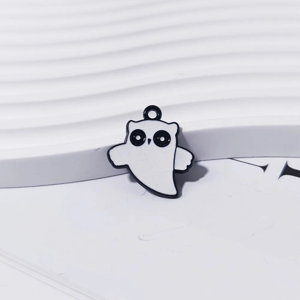 Halloween Ghost Enamel Alloy Charm for DIY Jewelry & Keychains Jewelry Charm Pendant SWANS E
