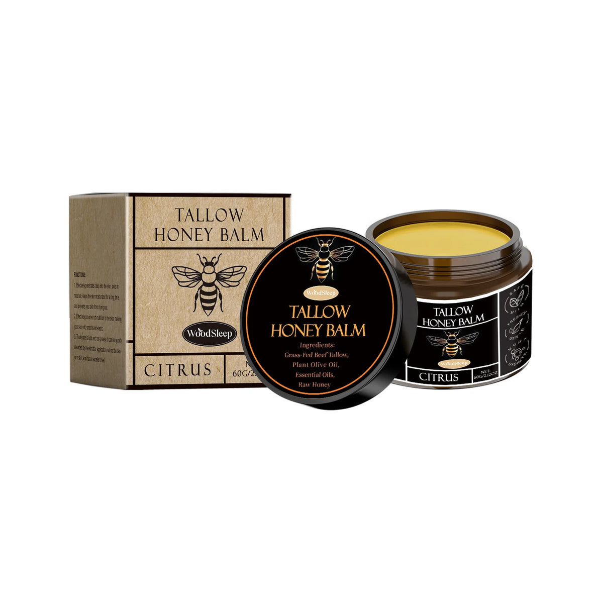 WOODSLEEP Tallow Honey Facial Balm Nourishing Moisturizer 60g Facial Moisturizer Balm SWANS 60g boxed