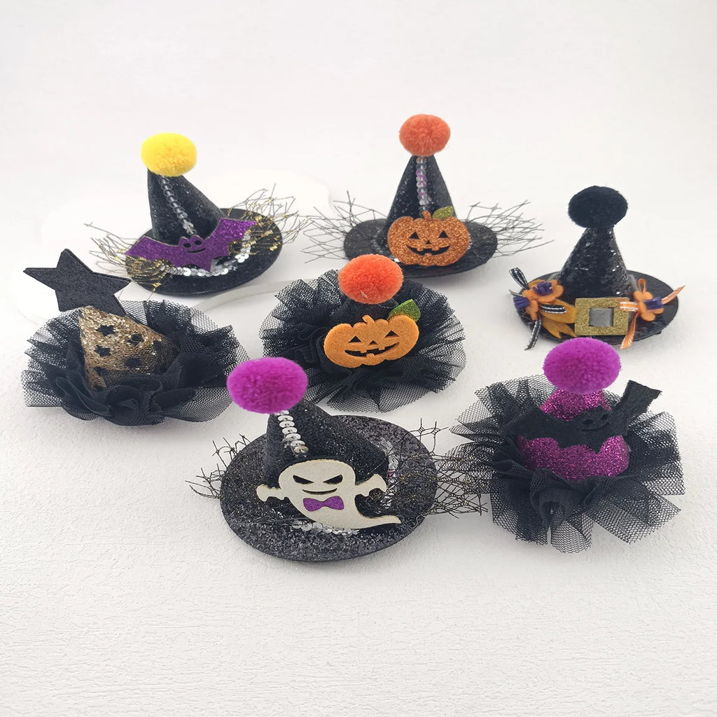Halloween Ghost Pumpkin Hat Hair Clip – Cartoon Barrette Halloween Hair Clip SWANS