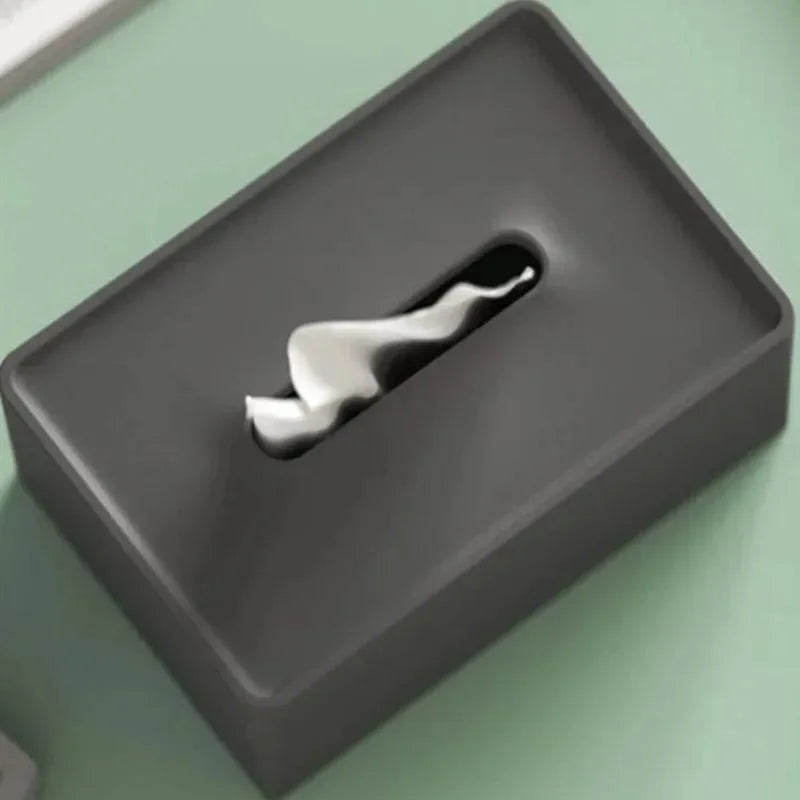 SWANS Solid Color Plastic Tissue Box with Bottom Cap Tissue Box Holder SWANS