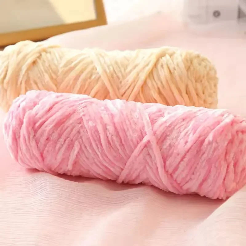 Thick Chenille Velvet Yarn 100g – Soft Plush Crochet & Knit Yarn Craft Yarn SWANS