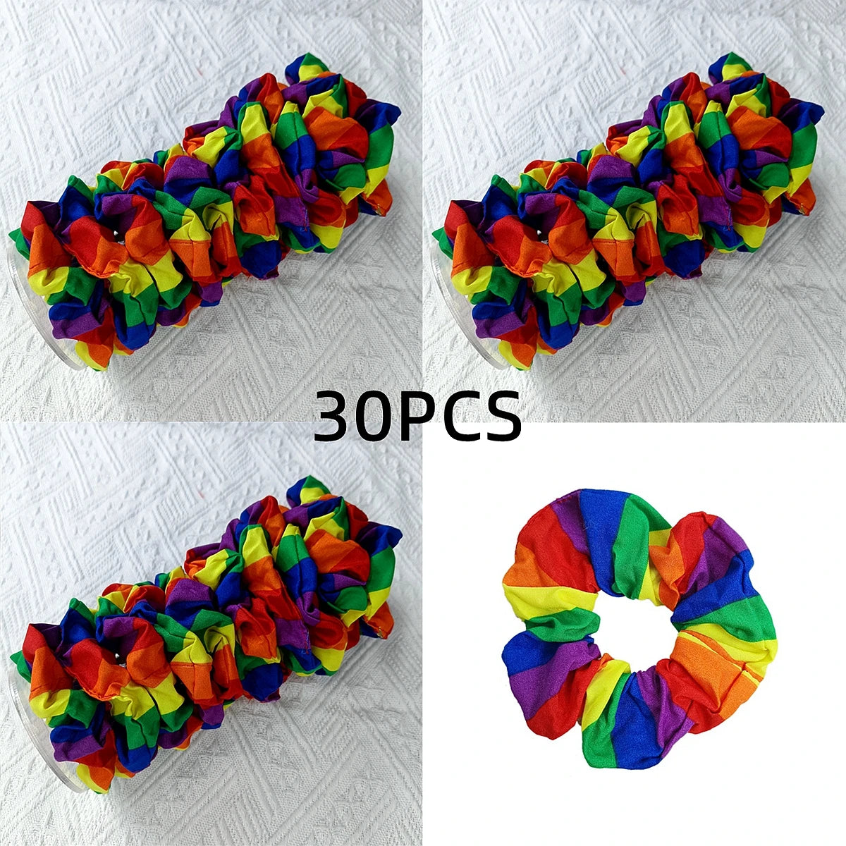 Rainbow Tropical Hair Band – Festival Style for Women & Girls Elastic Hair Band SWANS 30pcs
