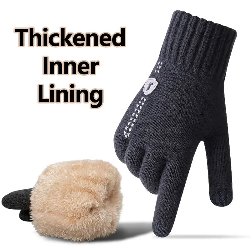 Men's Thermal Touch Screen Winter Knit Gloves – Windproof Winter Knit Gloves SWANS