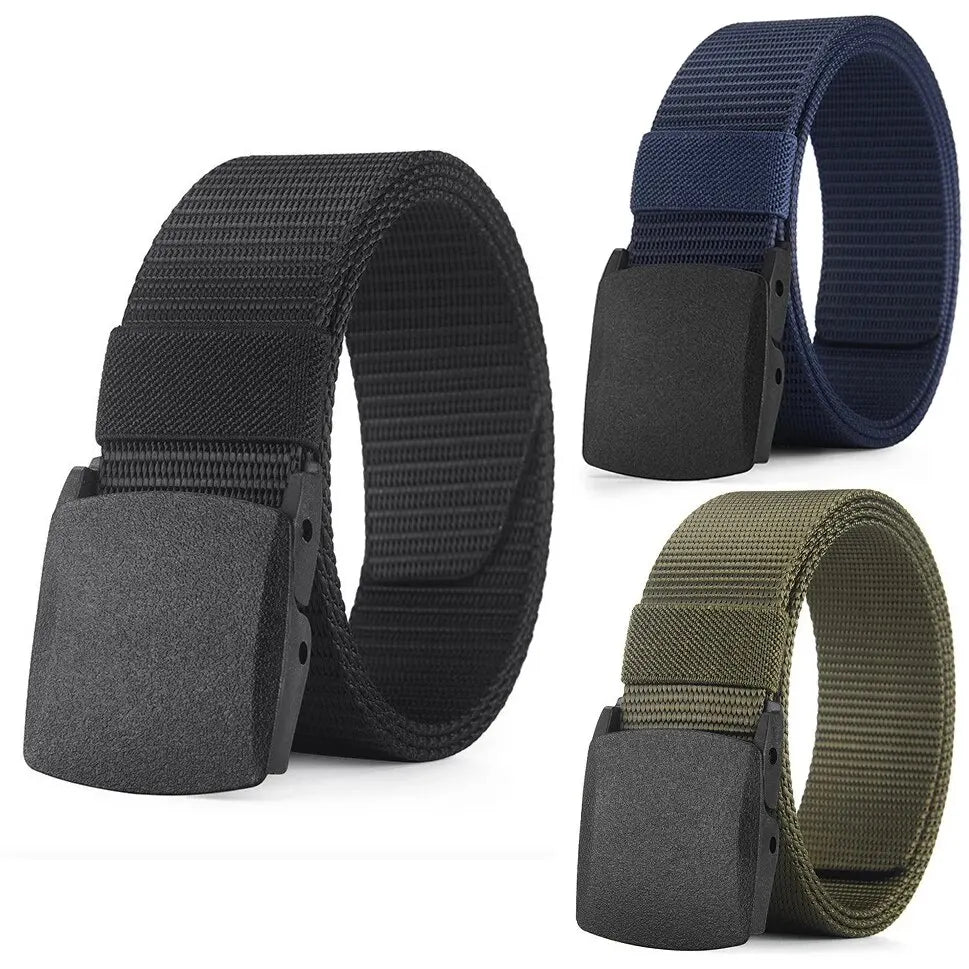 Unisex Tactical Canvas Nylon Belt – Metal-Free Sports Belt Tactical Canvas Belt SWANS