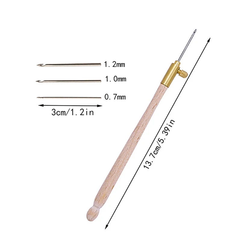 Tambour Embroidery Hook Set – Wooden Handle & 3 Needles Embroidery Hook Set SWANS