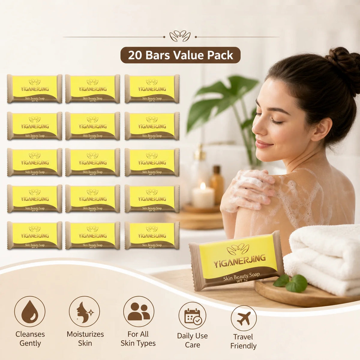 YIGANERJING Mini Cleansing Soap 20/30 Pack – Gentle Daily Care Cleansing Bar Soap SWANS 20pcs United States
