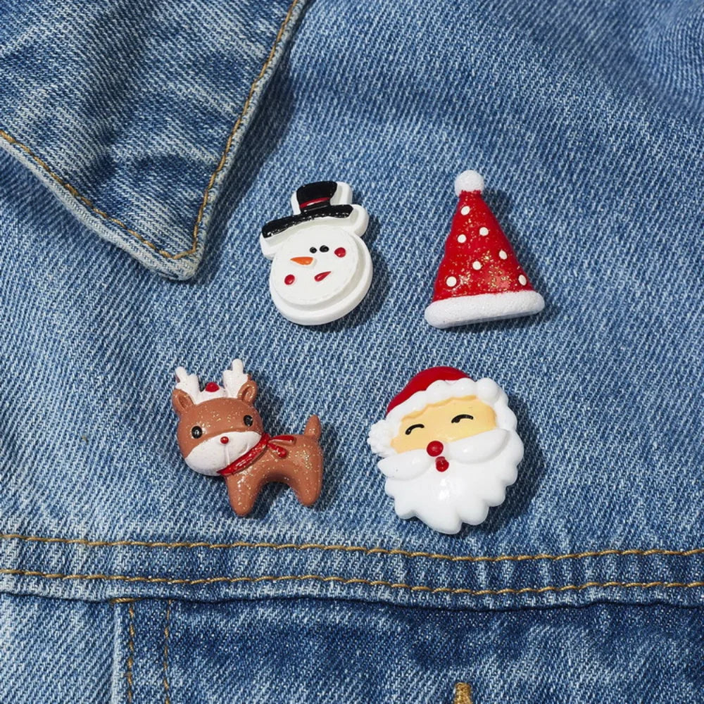 Christmas Brooch Set – Santa, Candy Cane & Reindeer Pins Christmas Brooch Set SWANS
