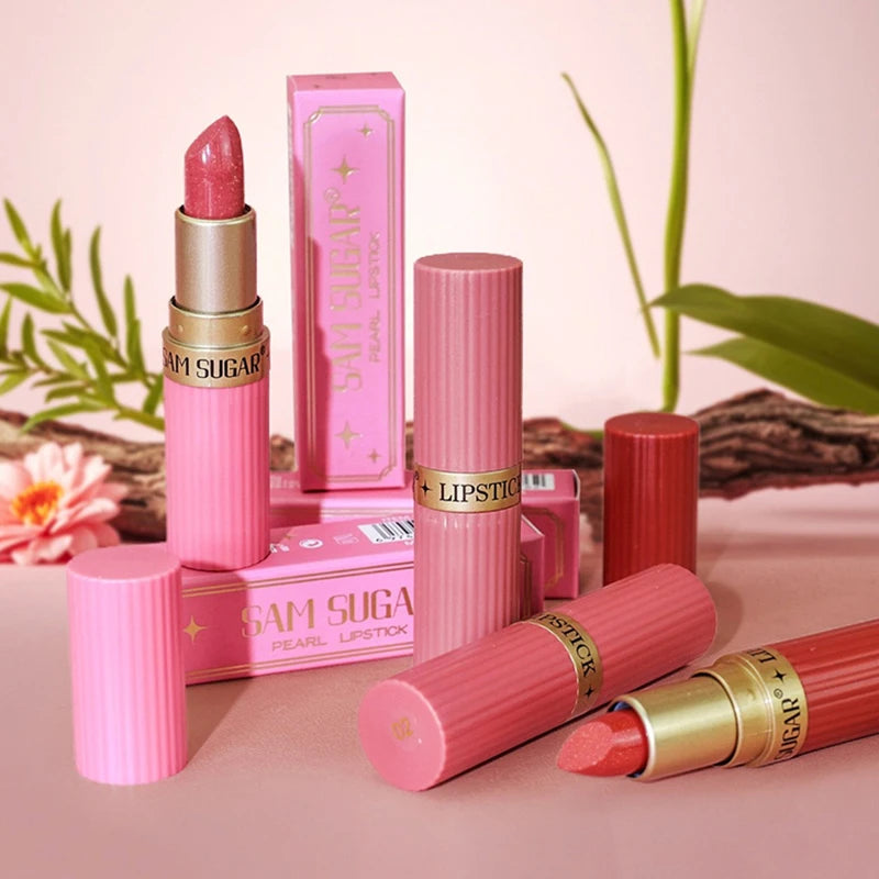 Pearlescent Glitter Lipstick – Waterproof Metallic Shimmer Gloss Shimmer Lipstick SWANS