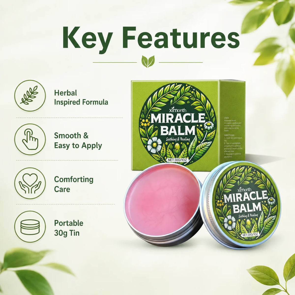SWANS Natural Herbal Miracle Balm 30g – Dry Skin Repair Herbal Body Balm SWANS