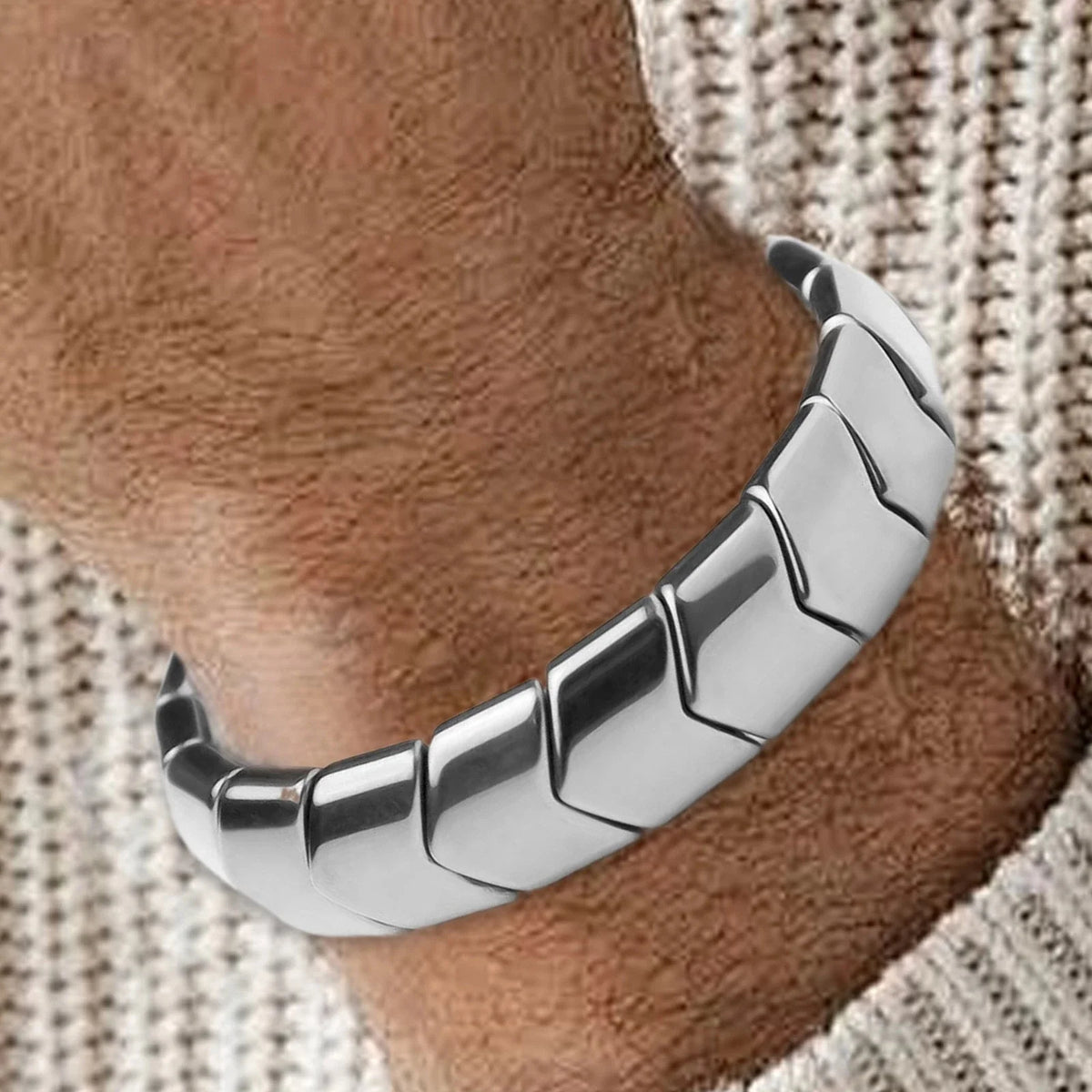 Natural Hematite Beaded Bracelet – Unisex Elastic Charm Bangle Beaded Charm Bracelet SWANS