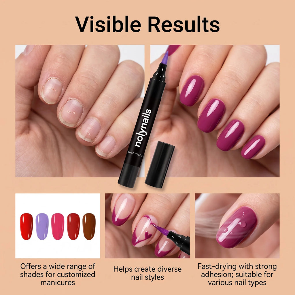 OceAura 5-Color Gel Nail Polish Pen Set – Quick Dry No UV Gel Nail Polish Set SWANS
