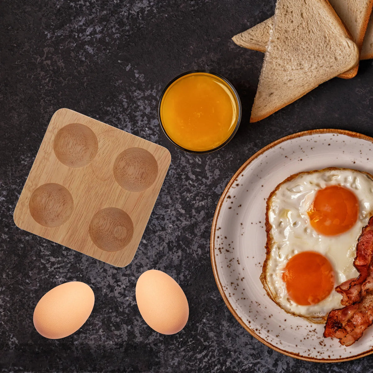 Wooden Countertop Egg Holder Tray – Reusable Egg Organizer Egg Holder Tray SWANS Default Title