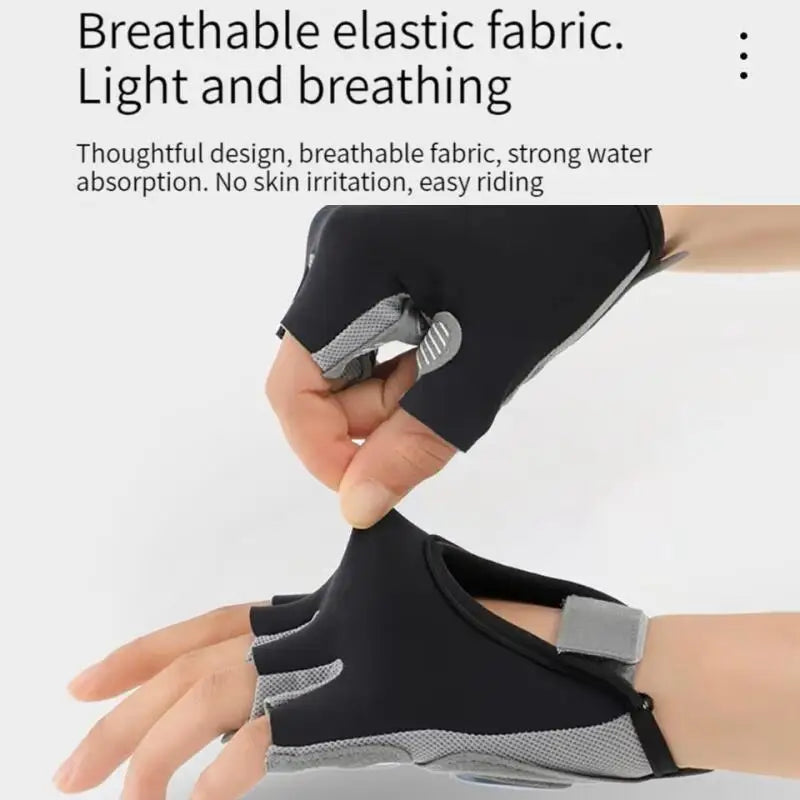 Anti-Slip Half Finger Fitness Gloves – Cycling & Gym Fitness Gloves SWANS