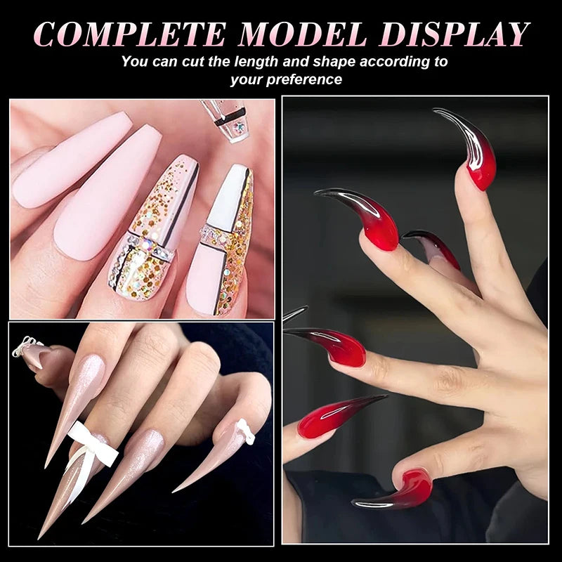 Clear Stiletto False Nail Tips 70/140/150pcs – DIY Extensions False Nail Tips SWANS