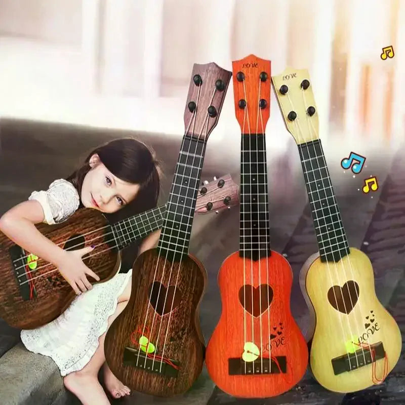 Kids 4-String Wooden Guitar Toy – Educational Music Gift Kids Music Toy SWANS