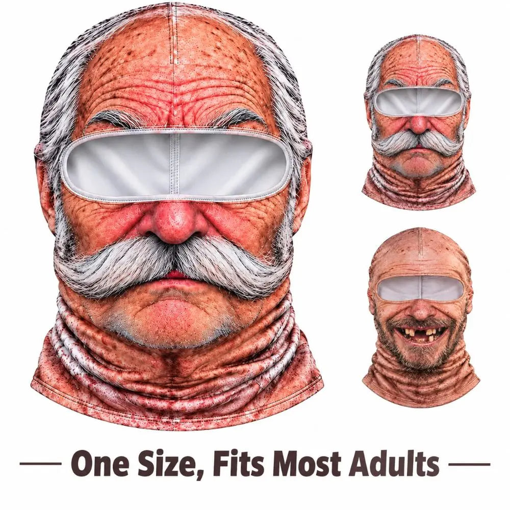 3D Old Man Balaclava – Funny Full Face Winter Ski Mask Winter Balaclava Mask SWANS