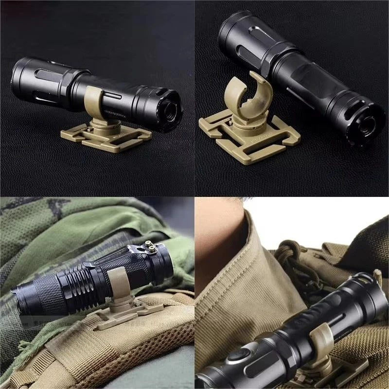 Rotating Flashlight Clip 25mm Tactical Webbing Buckle 1-2 Pack Tactical Clip Buckle SWANS