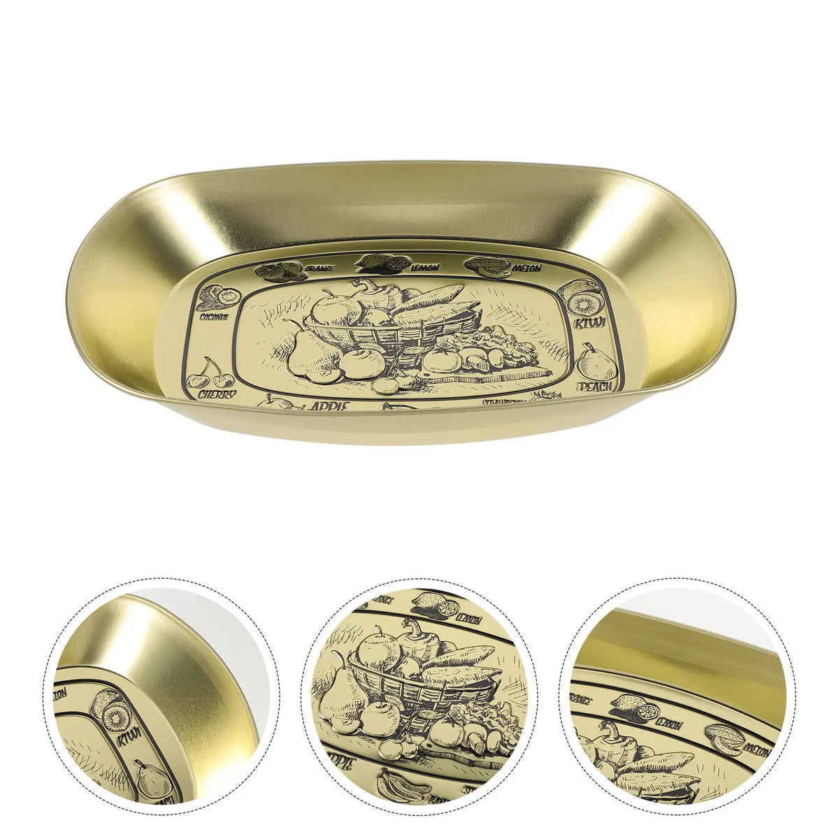 WINOMO Gold Tinplate Dessert Serving Tray – Decorative Fruit Plate Decorative Serving Tray SWANS other