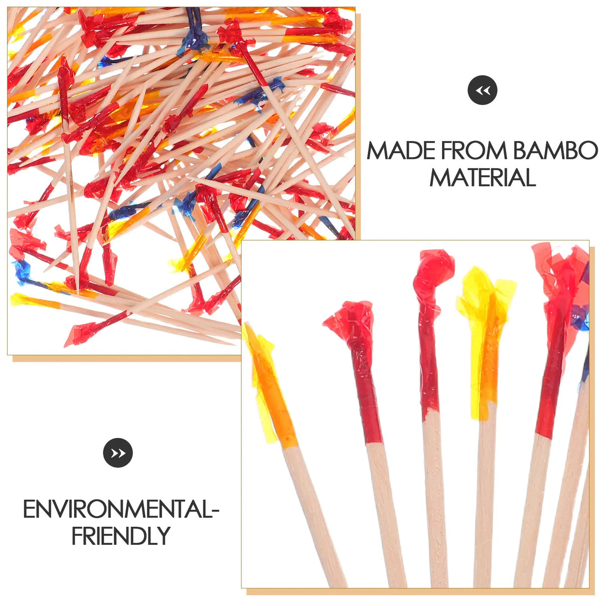 2400-Pack Frill Toothpicks – Colorful Cocktail & Fruit Picks Decorative Food Picks SWANS