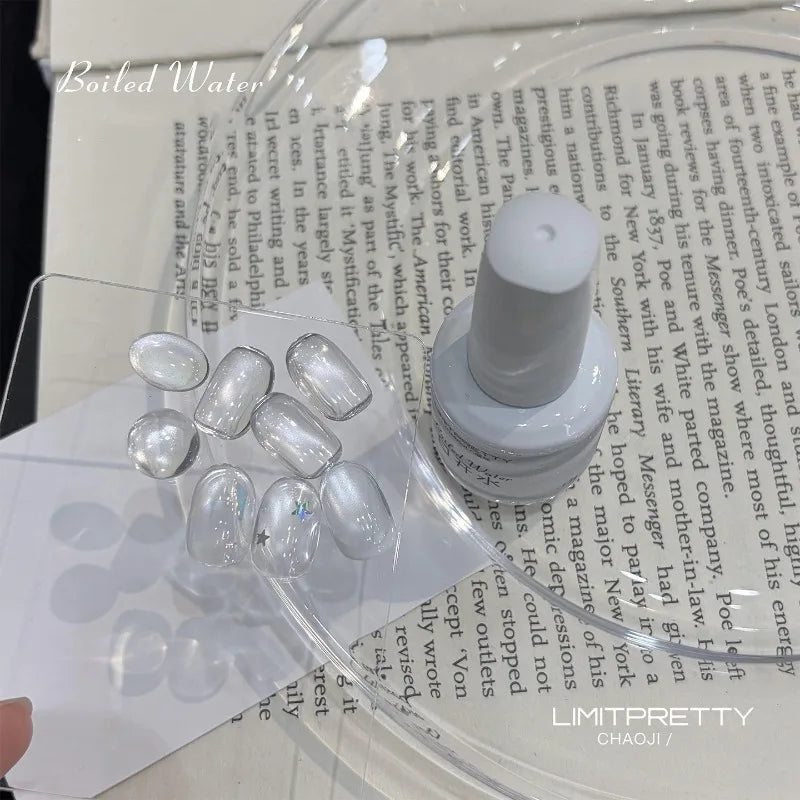 Clear Cat Eye Gel Polish – Ice Transparent Magnetic UV Nail Art Cat Eye Gel Polish SWANS