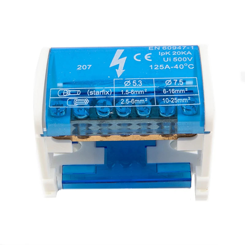 WKH207 Din Rail Terminal Block 500V 125A Power Distribution Terminal Block SWANS