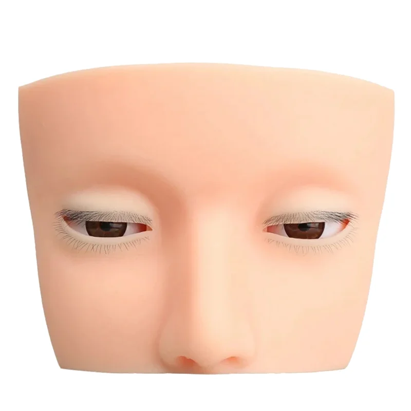 Eyelash Extension Training Mannequin Head – 4 Real Lashes Lash Training Mannequin SWANS Skin Color A NONE