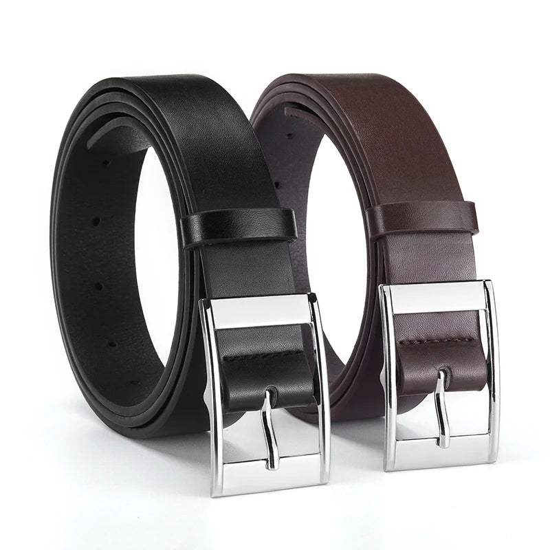 Men's PU Leather Metal Pin Buckle Belt – Casual & Business Men's Leather Belt SWANS