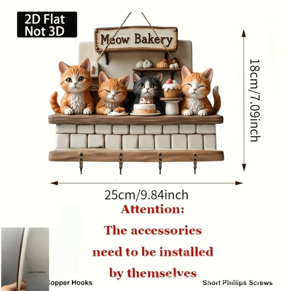 Wooden House Key Holder – Wall Mounted Decorative Key Rack Wall Key Rack SWANS B