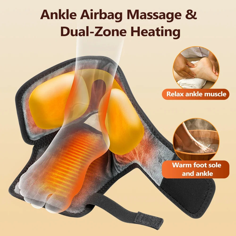 Hailicare Air Compression Ankle Massager with Heat | 3 Modes Ankle Foot Massager SWANS